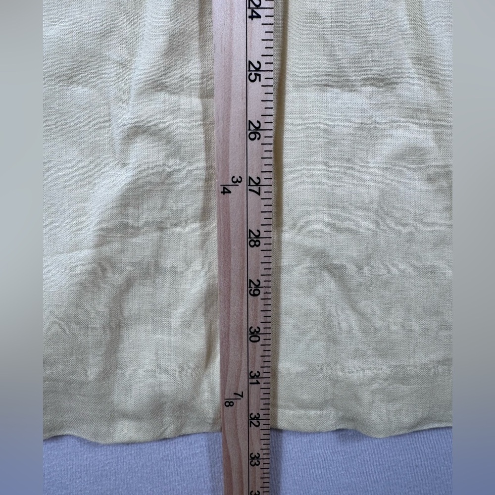 Ann Taylor Soft Yellow Linen Blend Midi Skirt Size 2 | Back Slit | Workwear - Picture 6 of 8